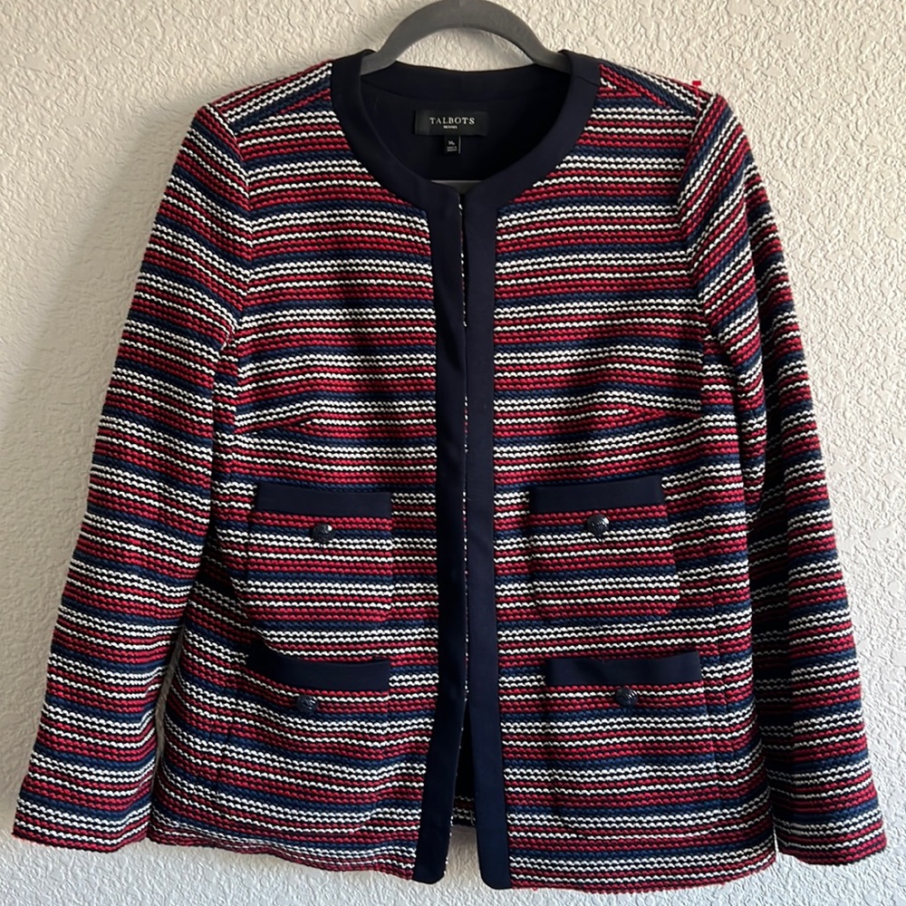 Talbot red white and blue jacket.  Dress it up or dress it casual!!